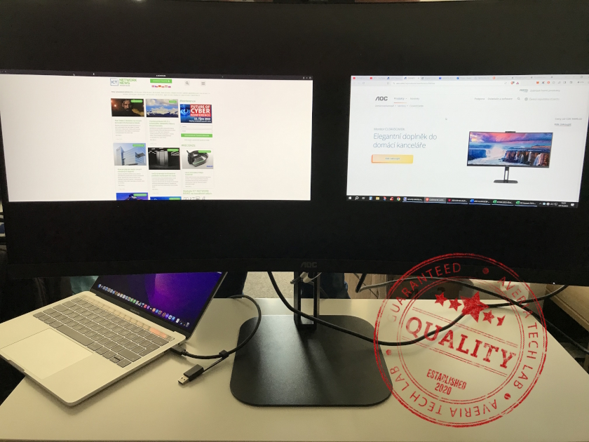 Prohnutý ultraširoký monitor AOC CU34V5CW-BK PbP