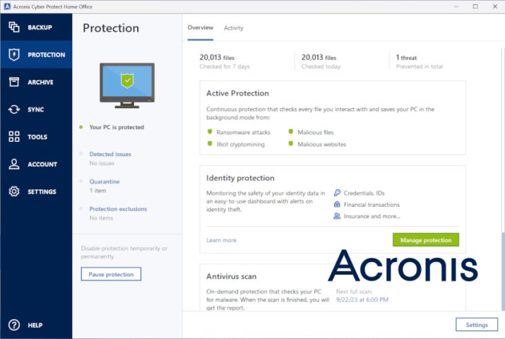 Acronis Cyber Protect Home Office